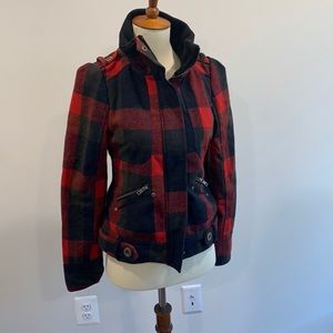 Military style wool winter coat